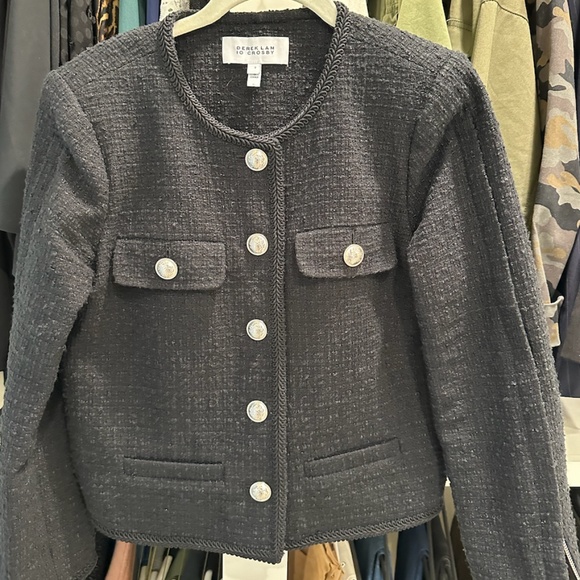 Derek Lam 10 Crosby Tweed Blakely Blazer in Black Size 2 - Picture 1 of 3